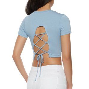 Back Lace Up Baby Tee
